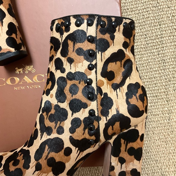 Coach Animal Print Haircalf Ankle Booties - Picture 4 of 6